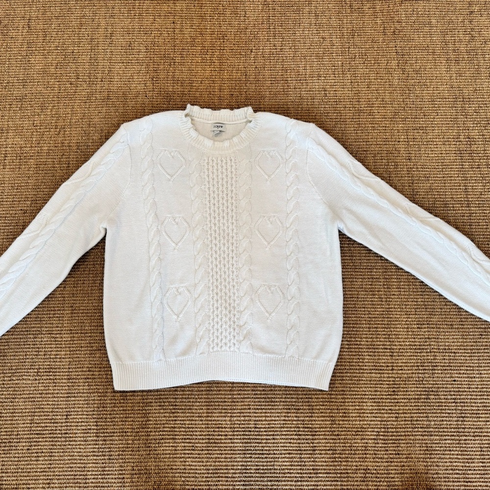 J.Crew Factory Women's Heart Sweater-Size Large
